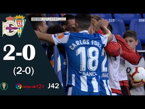 Gol de Pedro (2-0) en el Deportivo 2-0 Córdoba | Liga 1,2,3 2018/19