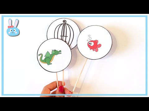Thaumatrope - Illusions d'optique rigolotes à imprimer - Activité manuelle - Bricolage enfant
