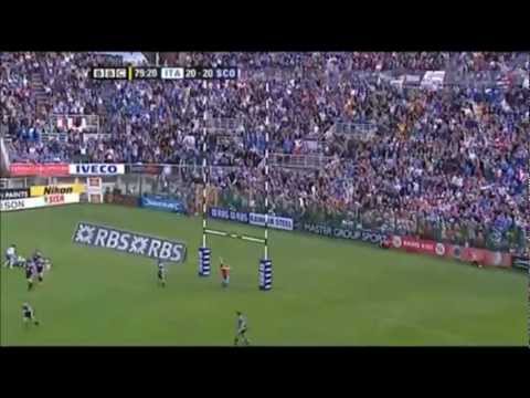 Andrea Marcato winning drop goal vs Scotland 2008