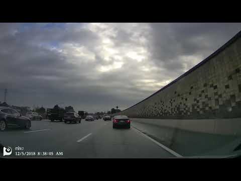 Near Accident Reckless Nissan Altima Crossing Solid White Lines