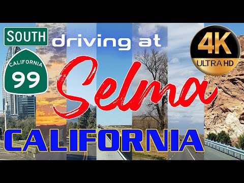 [4K] Driving at South HWY 99 Selma California, U.S.