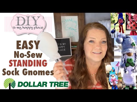 Learn to make these mind blowing Easy DIY Craft, No Sew Standing Sock Gnomes - Dollar Tree Tutorial.