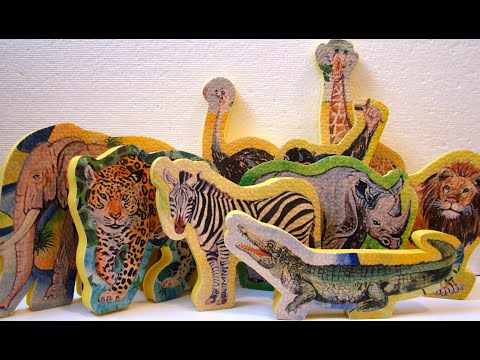 Learn Wild Animal Names With Animals Toys Giraffe Elephant Lion Tiger Animal for Kids