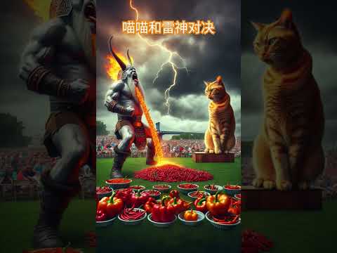 Cat and Thor are having a chili eating contest on Chili Mountain to see who will have . #cat #Thor