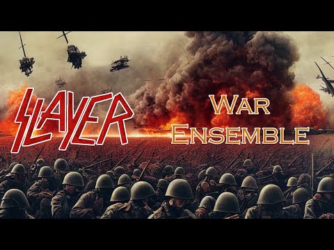 War Ensemble by Slayer - lyrics as images generated by an AI