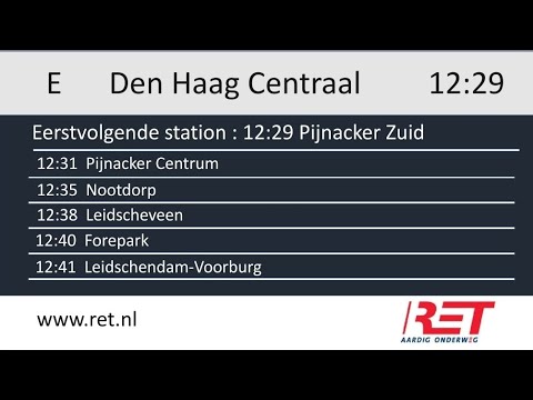 RET Omroepen | Metrolijn E Slinge - Den Haag Centraal.