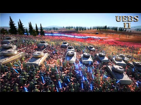 10,050 WW2 TROOPS PROTECT 10,000 LASER KNIGHTS vs 4,000,000 ORCS & ZOMBIES | UEBS 2
