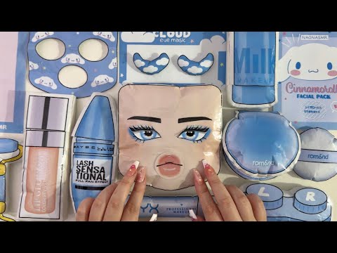 [☁️Paperdiy☁️] Roblox 로블록스 Blue🩵 Skincare & Makeup ASMR ✨ | Squishy | Satisfying | papercraft