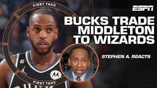 🚨 Stephen A.’s INSTANT REACTION to the Bucks trading Khris Middleton to the Wizards for Kyle Kuzma 🚨