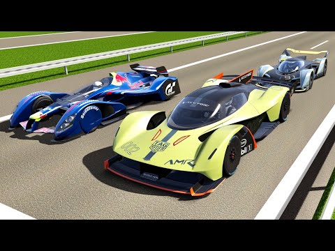Aston Martin AMR Valkyrie Pro vs McLaren Ultimate VGT vs Red Bull X2010 - Autobahn
