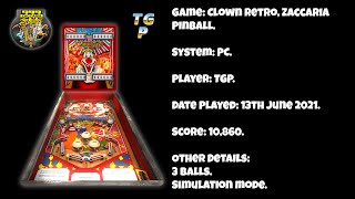Clown Retro Zaccaria Pinball - Simulation Mode, 3 balls - 10,860 points.