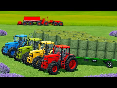 HARVEST, LOAD & MAKE BALES WITH CASE & JOHN DEERE TRACTORS - Farming Simulator 22