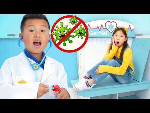 Eva Emma & Kaden Playground Germs! Let’s Clean Together