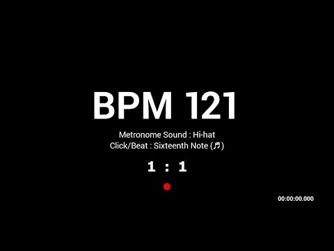 Metronome BPM 121 / Hi-hat / 16th (Half-opened)