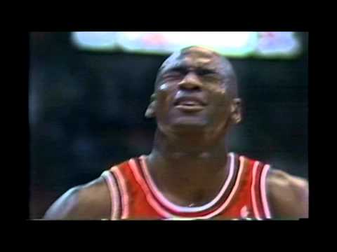 Michael Jordan Swishes Free Throw With Eyes Closed Shut@Denver