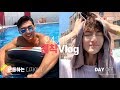 운동하는 디자이너 리얼ep5!! ☀️ 24시간.. 휴가… / 모닝태닝 l 수영장 [vlog] Dayoff & swimming pool !