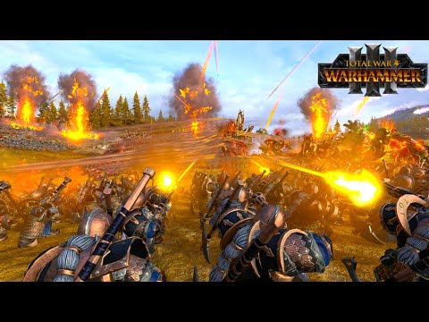 Total War WARHAMMER 3 - Chaos Dwarfs VS Greenskins | FIRESupport | Firework Show | 4K