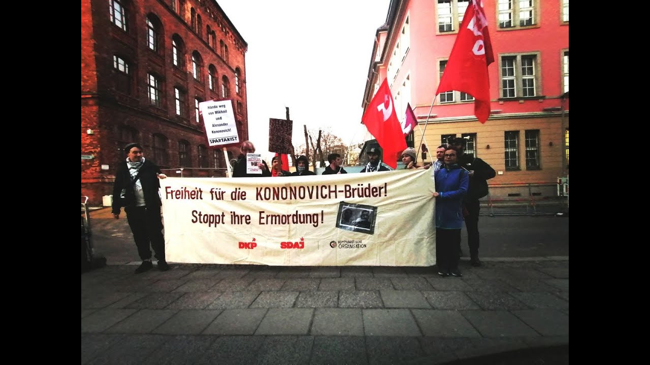 DKP Berlin vor der Botschaft der Ukraine: Hände weg von den Brüdern Kononowitsch!