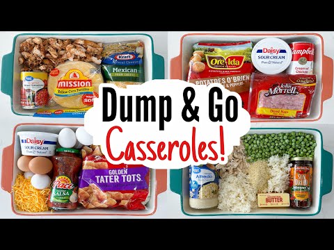 5 DUMP & GO CASSEROLE RECIPES | Super Quick & EASY Tasty Casserole Dinners! | Julia Pacheco
