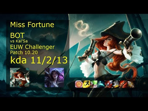 Miss Fortune ADC vs Kai'Sa - EUW Challenger 11/2/13 Patch 10.20 Gameplay