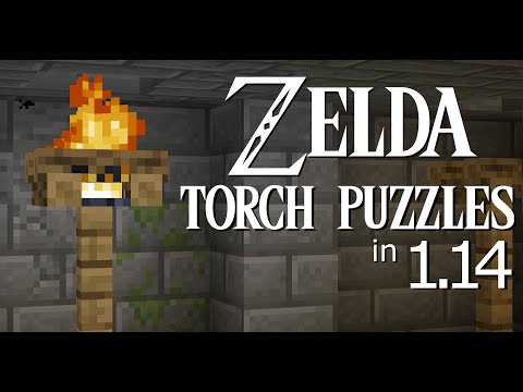 Zelda Torch Puzzles in Minecraft 1.14 [Command Block Tutorial]