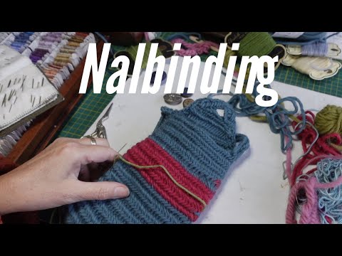 Nalbinding. How to do Oslo Stitch and Make a Little Bag. Left and Right Handed Tutorial.