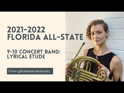2022 Florida All-State Concert Band audition: french horn - Lyrical etude | Kate Warren