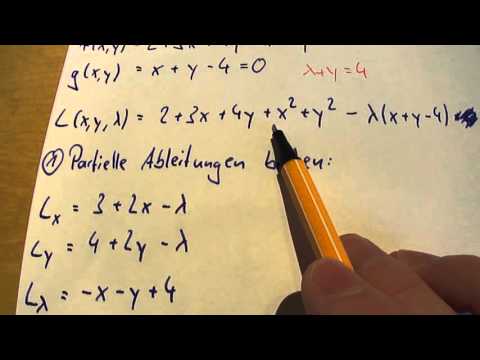 Extremwerte mit Nebenbedingungen bei Funktionen mit mehreren Veränderlichen