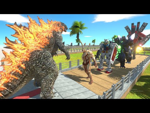 Godzilla 2021 Oasis Death Run VS Skibiti Titan Speakerman - Animal Revolt Battle Simulator