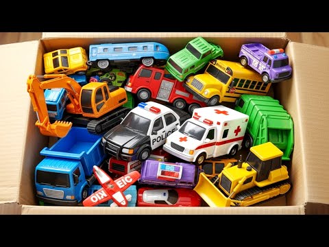 The Magic Toy Box! 📦 Police Car, Fire Truck, Garbage Truck & More Vehicles | DIY Cardboard City