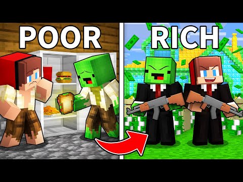 Mikey and JJ From POOR to RICH Thieves in Minecraft (Maizen)