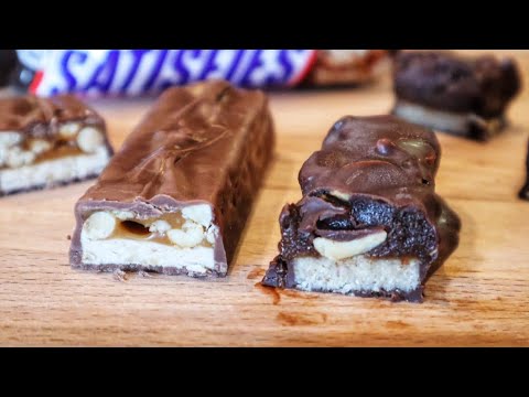 Easy HEALTHY Snickers bars || How to make Snickers bars at home