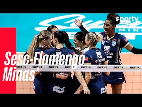 SESC-FLAMENGO  2 X 3 MINAS | MELHORES MOMENTOS |  SUPERLIGA DE VÔLEI MASCULINA 2023/2024 | sportv