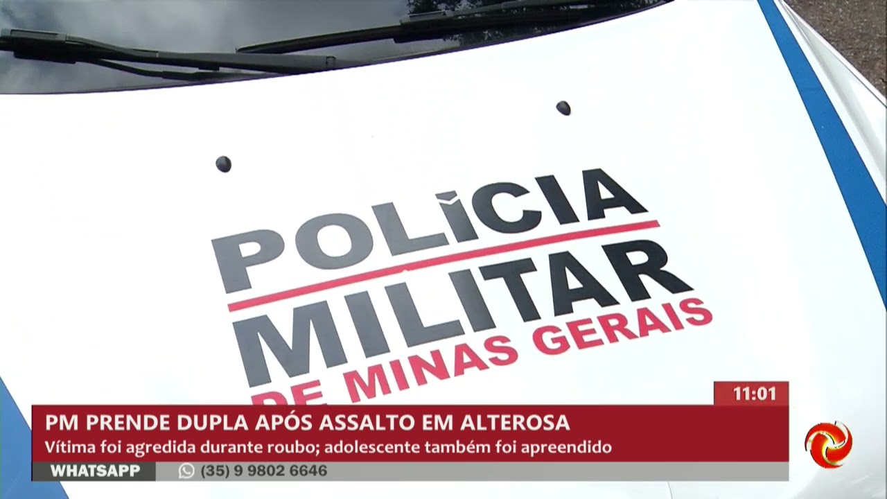 PM prende dois homens e apreende um menor após assalto em Alterosa