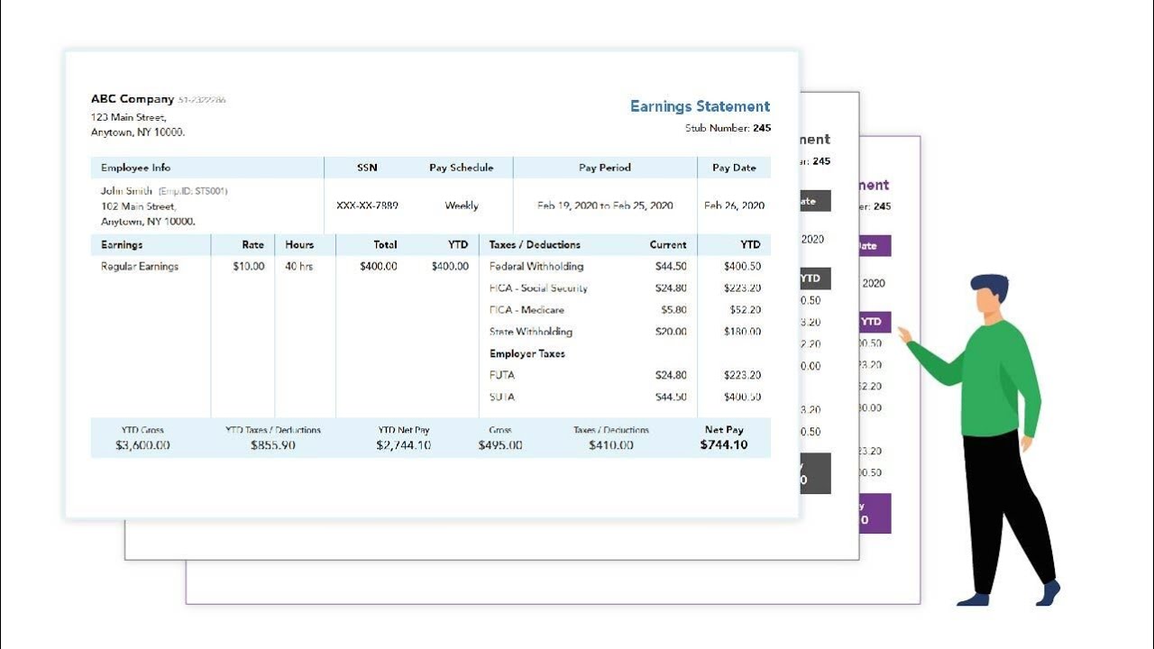 Best and FREE Sample Pay Stub Templates