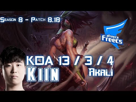 AFs Kiin AKALI vs GANGPLANK Top - Patch 8.18 KR Ranked