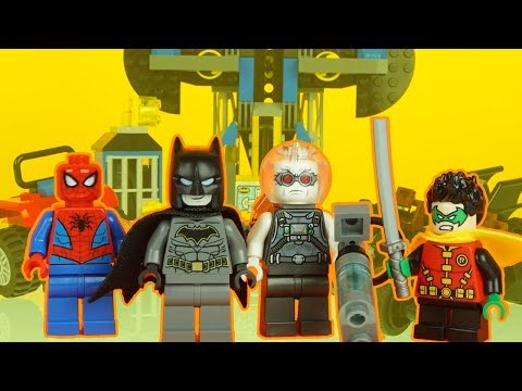 LEGO SPIDERMAN, BATMAN & ROBIN vs MR FREEZE lego superhero toys