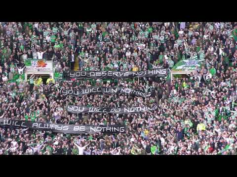 Celtic 5 - Rangers 0 - Green Brigade - You Deserve Nothing Banner - 29 April 2018