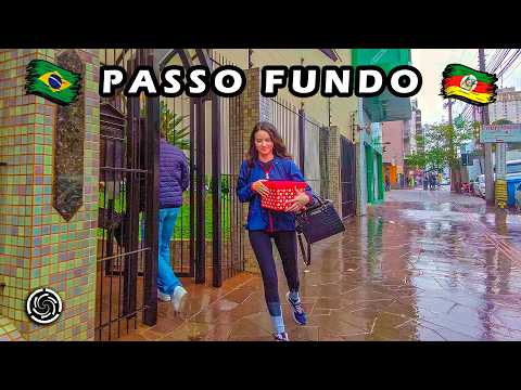 Walking in PASSO FUNDO — RIO GRANDE DO SUL 🇧🇷 Brazil 【 4K UHD 】 Rain Walk