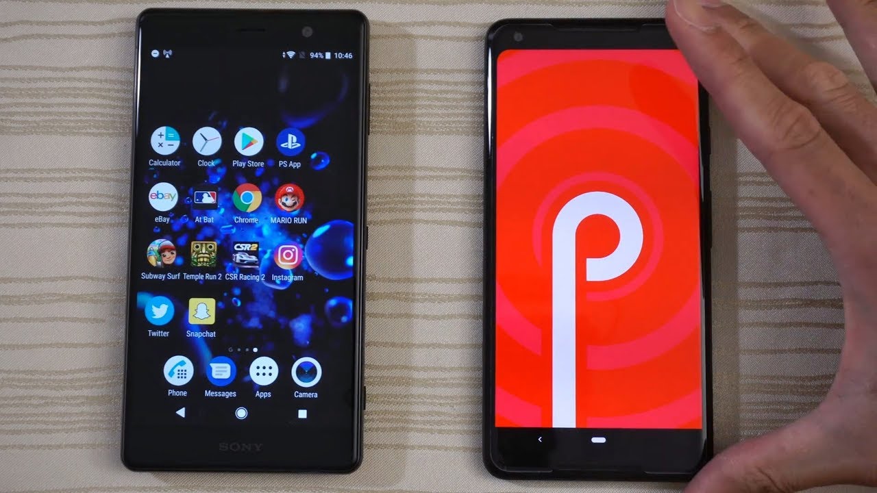 Sony XZ2 Premium vs Pixel 2 XL Android 9 Pie - Speed Test!