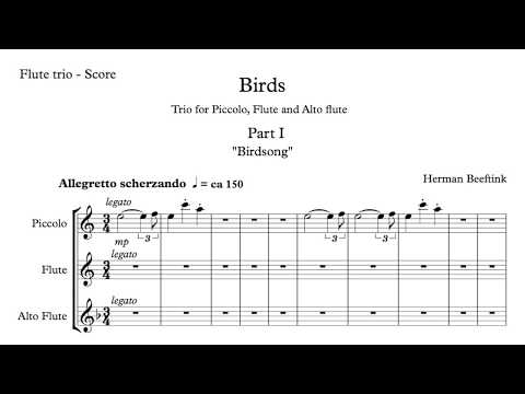 Herman Beeftink - "Birds"  Flute Trio (Complete)