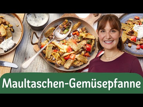 Maultaschen-Gemüsepfanne – einfach vegetarisch kochen 🥟🌱 | REWE Deine Küche