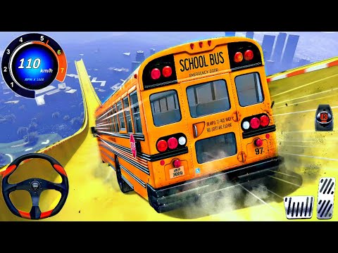 Crazy Mega Ramp Bus Stunts Driving -  Coach Bus Extreme Stunt Racing : Android Gameplay #4