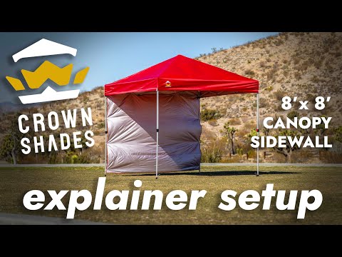 Crown Shades 8' x 8'  Lite Canopy - Sidewall - RS64F-S1 Explainer Setup video thumbnail
