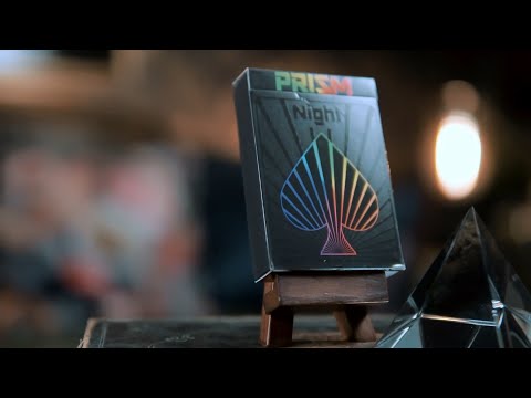 PRISM NIGHT PLAYING CARDS video CC - super cool black deck of cards w/ shiny gloss ink on each card