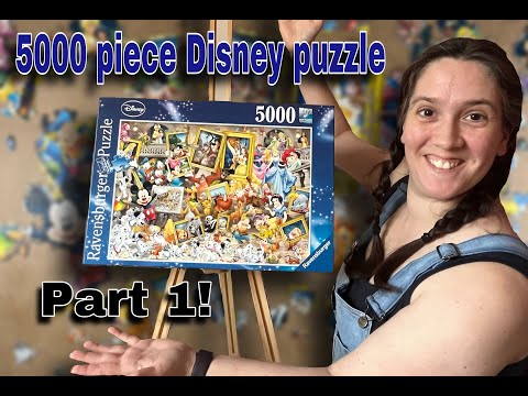 Building the 5000 PIECE Artistic Mickey Disney puzzle by Ravensburger - Part 1