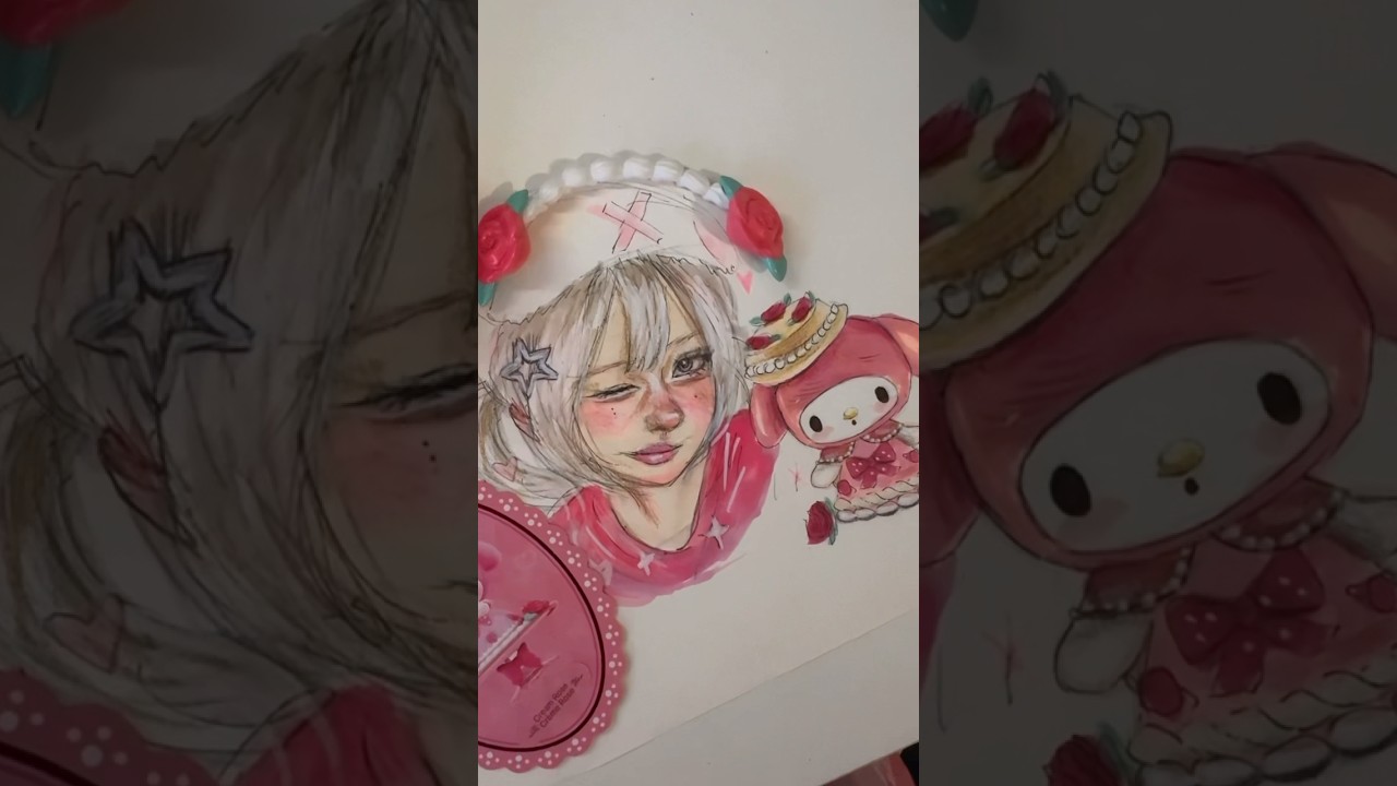 My Melody Art 🎀🍓 #mymelody #creative #art