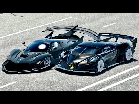Ferrari FXX-K GTR Concept vs Bugatti Black Devil Concept - 24 KM Drag Race