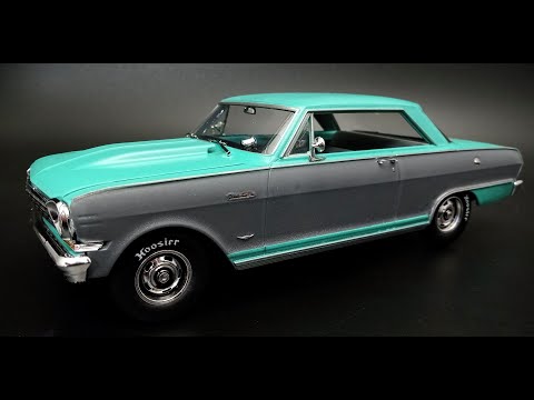 1964 Chevy II Nova Resto Mod 1/25 Scale Model Kit Build How To Assemble Paint Interior Engine 283 V8