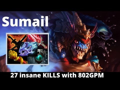Sumail Slark insane 27 KILLS with 800 GPM Full Gameplay Dota2 TV